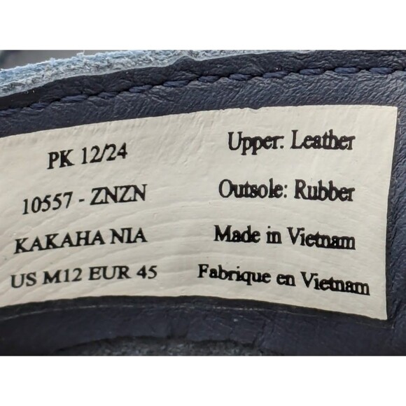 OluKai Kakaha Nia Men Navy Leather Slip On Loafer Boat Shoes NEW  Sz 12